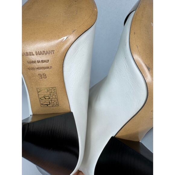 Isabel Marant Lilezio Knee High leather ivory heeled western  Boot size 38 - Picture 2 of 11